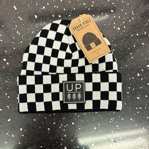Black and White Checkered Kids Beanie • 2T- 7 years